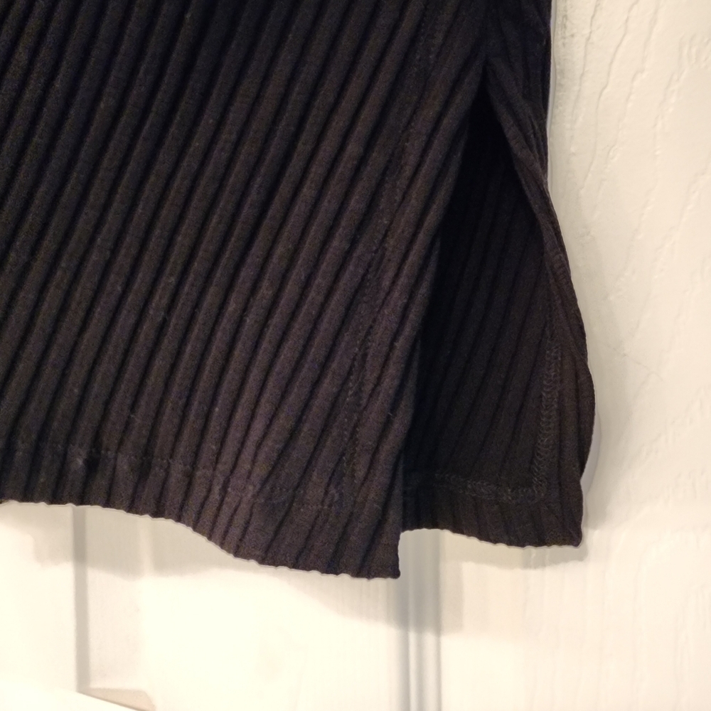 EILEEN Fisher Textured Ribbed High Neck Jacket Stretch Black Cardigan Size XS - Picture 9 of 15